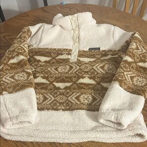 Columbia Women's Cream and Tan Patterned Sweater